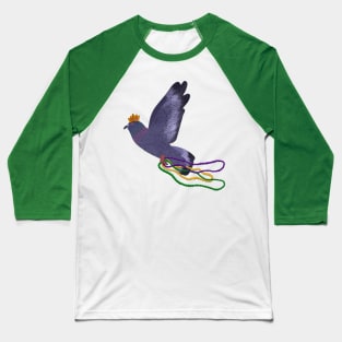 Paper Craft Mardi Gras Pigeon Baseball T-Shirt